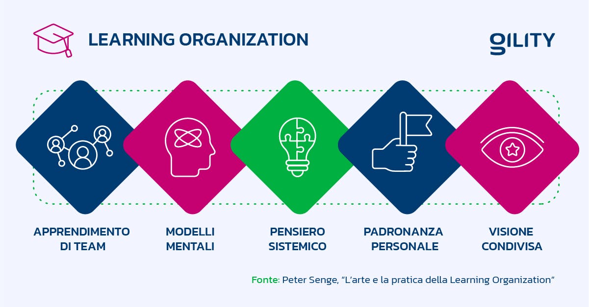 Infografica sulla struttura di una learning organization